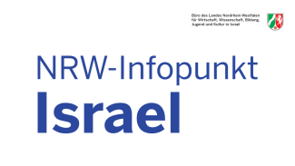 Grafik mit dem Text "NRW-Infopunkt Israel"