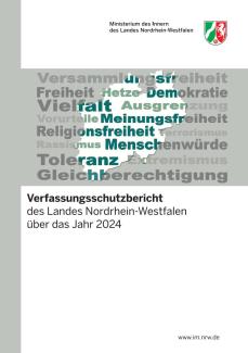Titel des Verfassungsschutzberichts des Landes Nordrhein-Westfalen über das Jahr 2024.